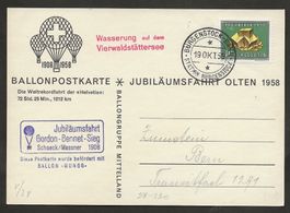 Ballon Schweiz 1958 Olten Bürgenstock Luftpost