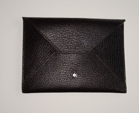 Porte-cartes Mont-Blanc neuf en cuir grainé marron
