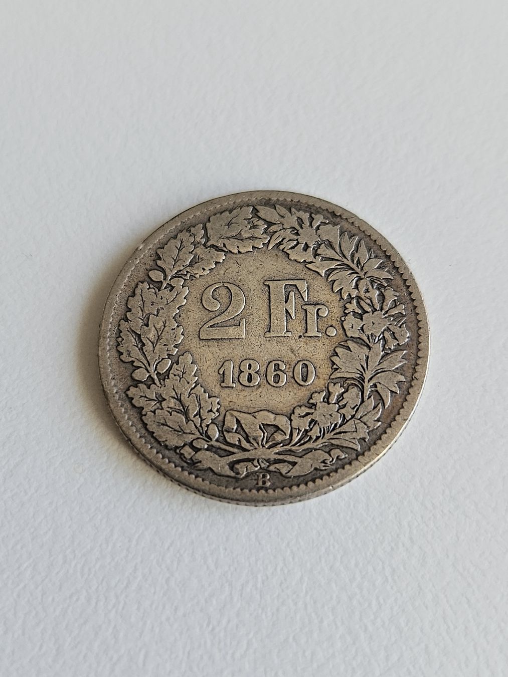 Alle Münzen: 2 Frank 1860 – Gebraucht aus Pfäffikon ZH von Mrt.