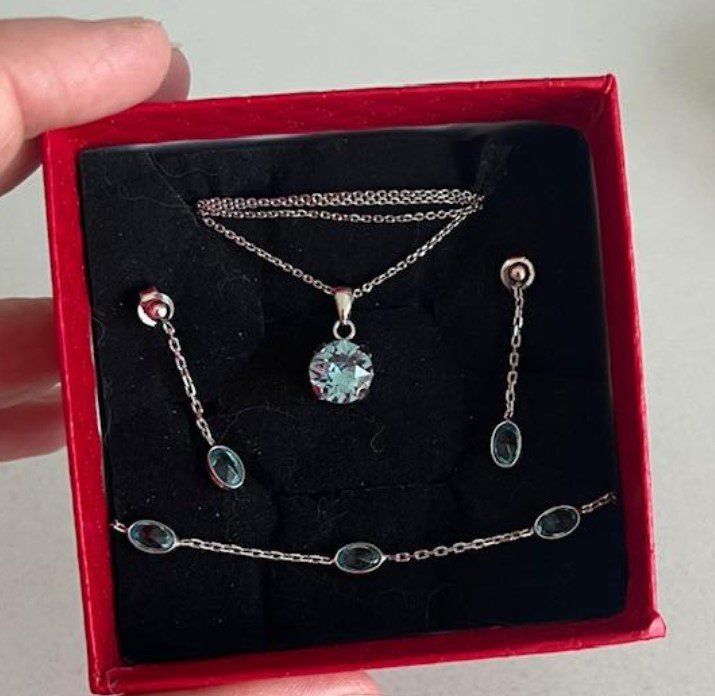 Sonstiger Schmuck: Ensemble collier, bracelet, boucle d'oreille - argent 925 – Neu (gemäss Beschreibung) aus Glattpark(Opfikon) von Miko3711