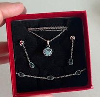 Ensemble collier, bracelet, boucle d'oreille - argent 925