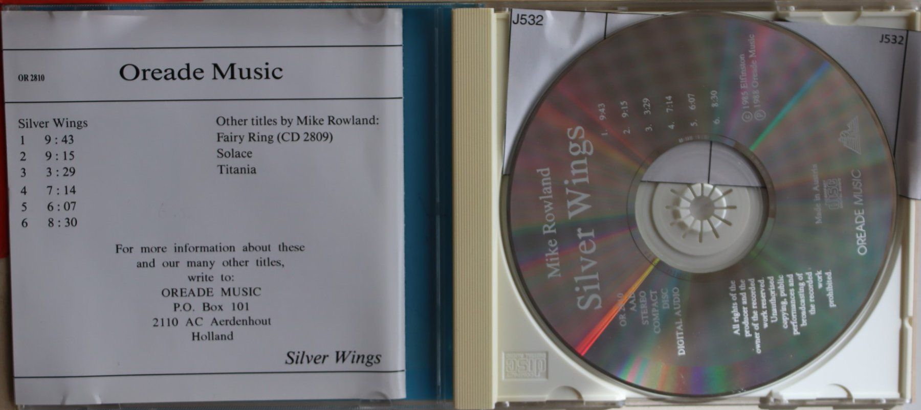 CD: Mike Rowland – Silver Wings – Usato da Luzern venduto da CONTENTI 1