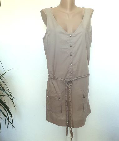 Robe d'été sans manches DUNE en coton–beige moka –Taille M