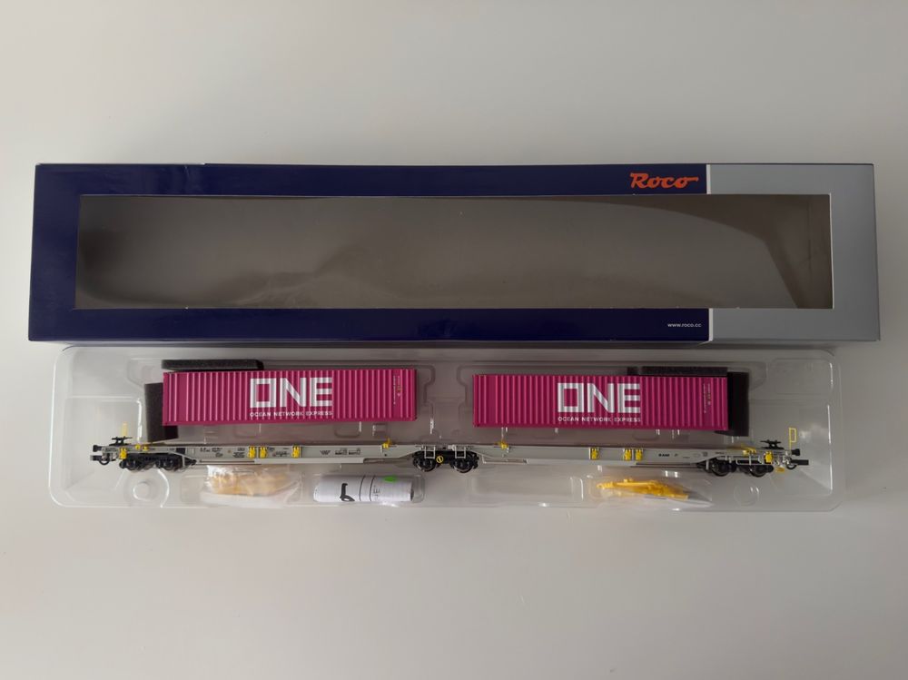 Böttcher Modellbahntechnik - Roco 77392 Doppeltaschen-Gelenkwagen T3000e, Wascosa