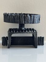 Brutalist Kerzenständer, Metall, Schwarz, Vintage MCM