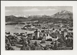 AK ca 1950 Luzern mit Stanserhorn und Pilatus