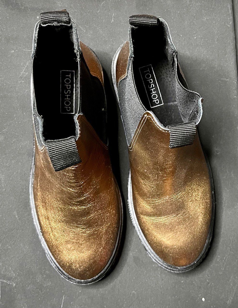 Topshop Scarpe da uomo: Golden bronze boots – Usato da Martigny venduto da LudovicM 1