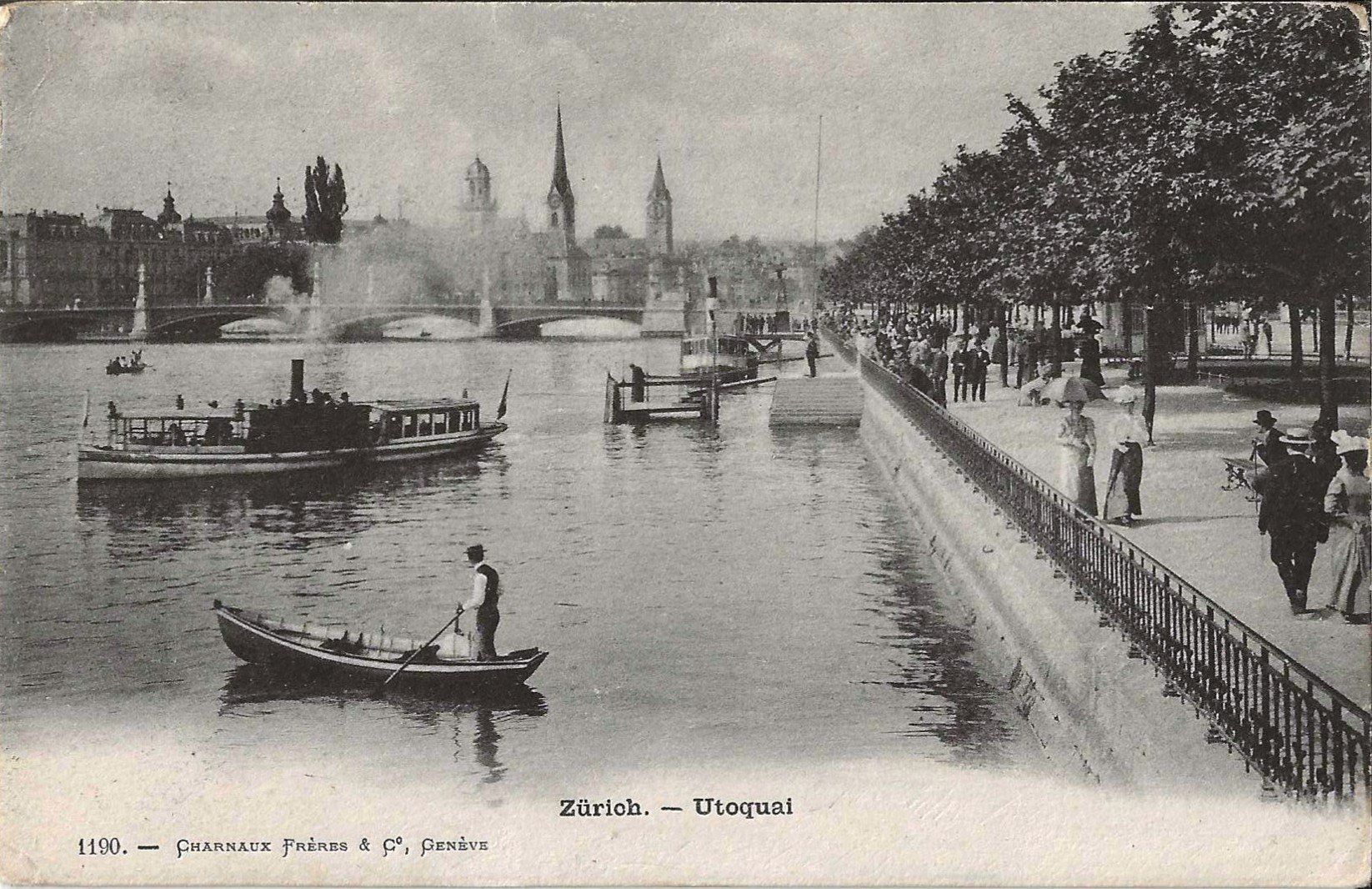 Cartoline postali: Zürich Utoquai 1902 – Usato da Zürich venduto da Philacat11