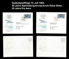 2 Flugbriefe 63: 50 J. Alpenflug O. Bider und 25 J. Pro Aero