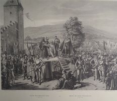 Schulwandbild „Hans Waldmanns Tod 1489“ von Jauslin.