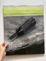 Acrylbild Flasche - Wein Flasche Kunst auf Leinwand
