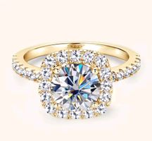 Bague argent avec diamant de moissanite de 1 ct certifié GRA