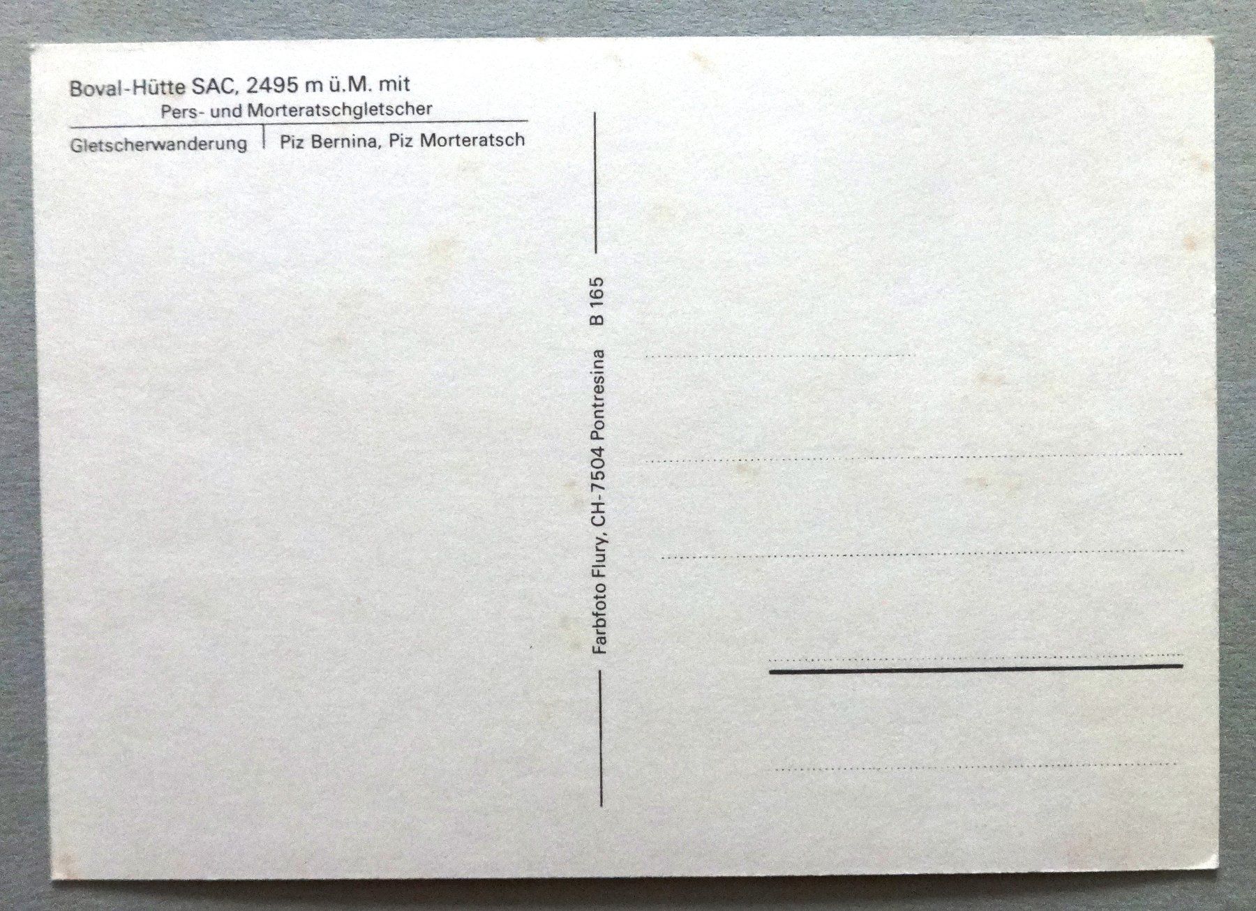 Cartoline postali: Boval-Hütte SAC 2495 m ü.M. – Usato da Fétigny venduto da Billy2miny 1