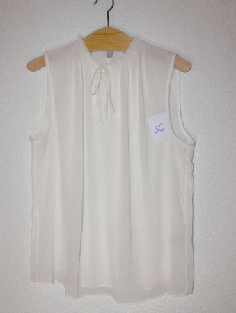 Ärmellose Bluse weiss Grösse 36