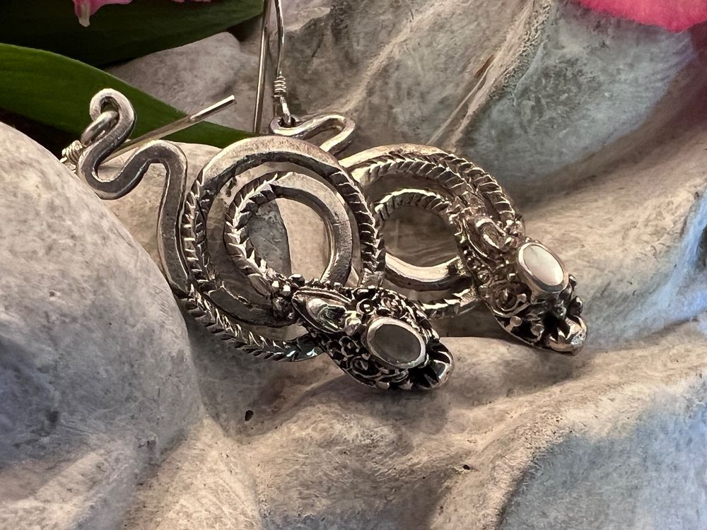 Ohrringe - balinesischer Drachen - Silber 925 - Perlmutter | Kaufen auf ...
