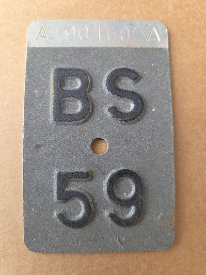 Sachs Ecriteaux: Velonummer BS 59 plaque velo – D'occasion à Schenkon par Uhu007