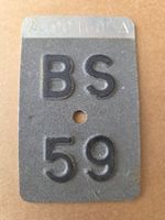 Velonummer BS 59 plaque velo