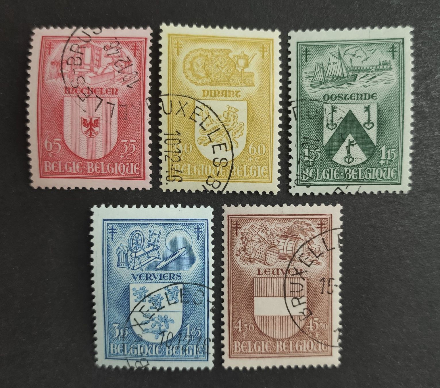 Tutti i francobolli: Belgien 1946, Satz gestempelt – Usato da Wil SG venduto da Zazal