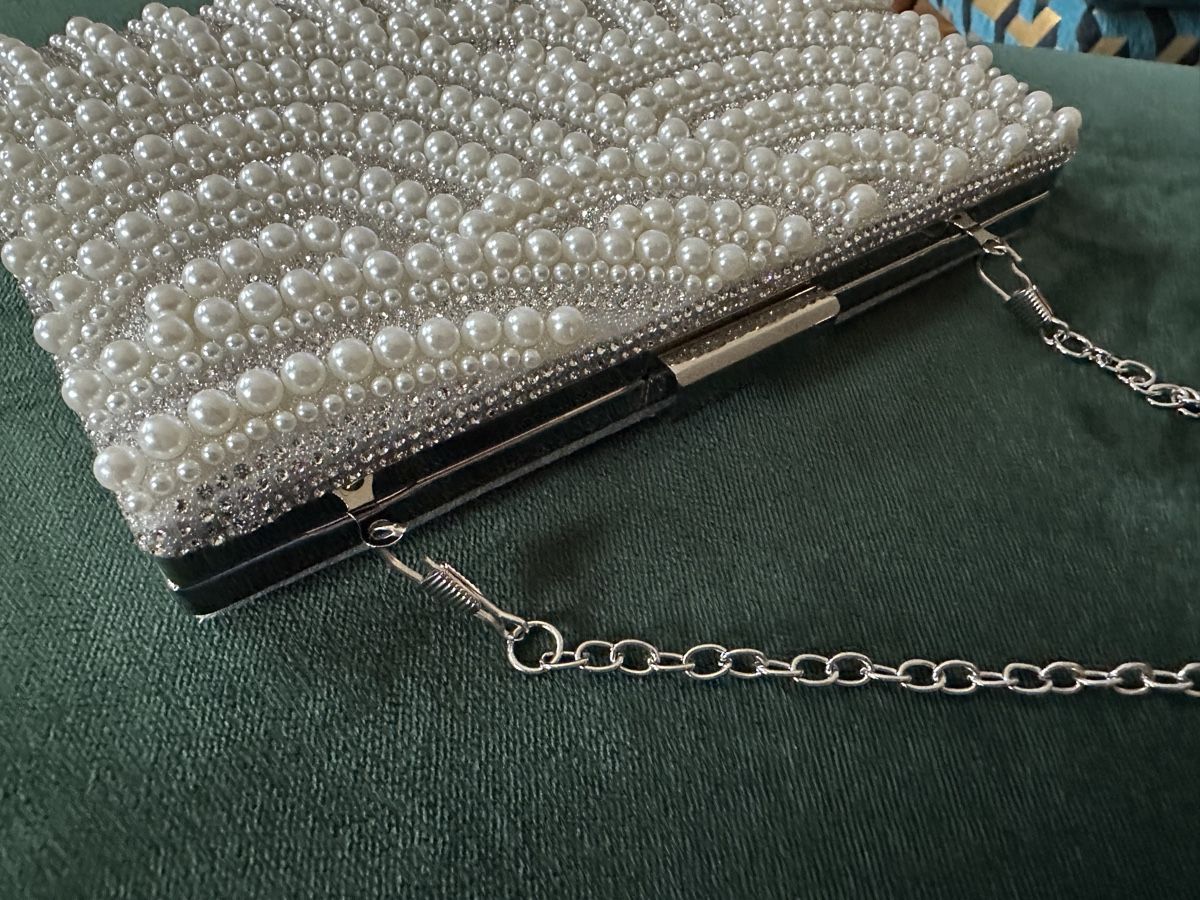 Borse da donna: Bridal Pearl Clutch - Evening, Wedding bag – Usato da Genève venduto da Good_finds 5
