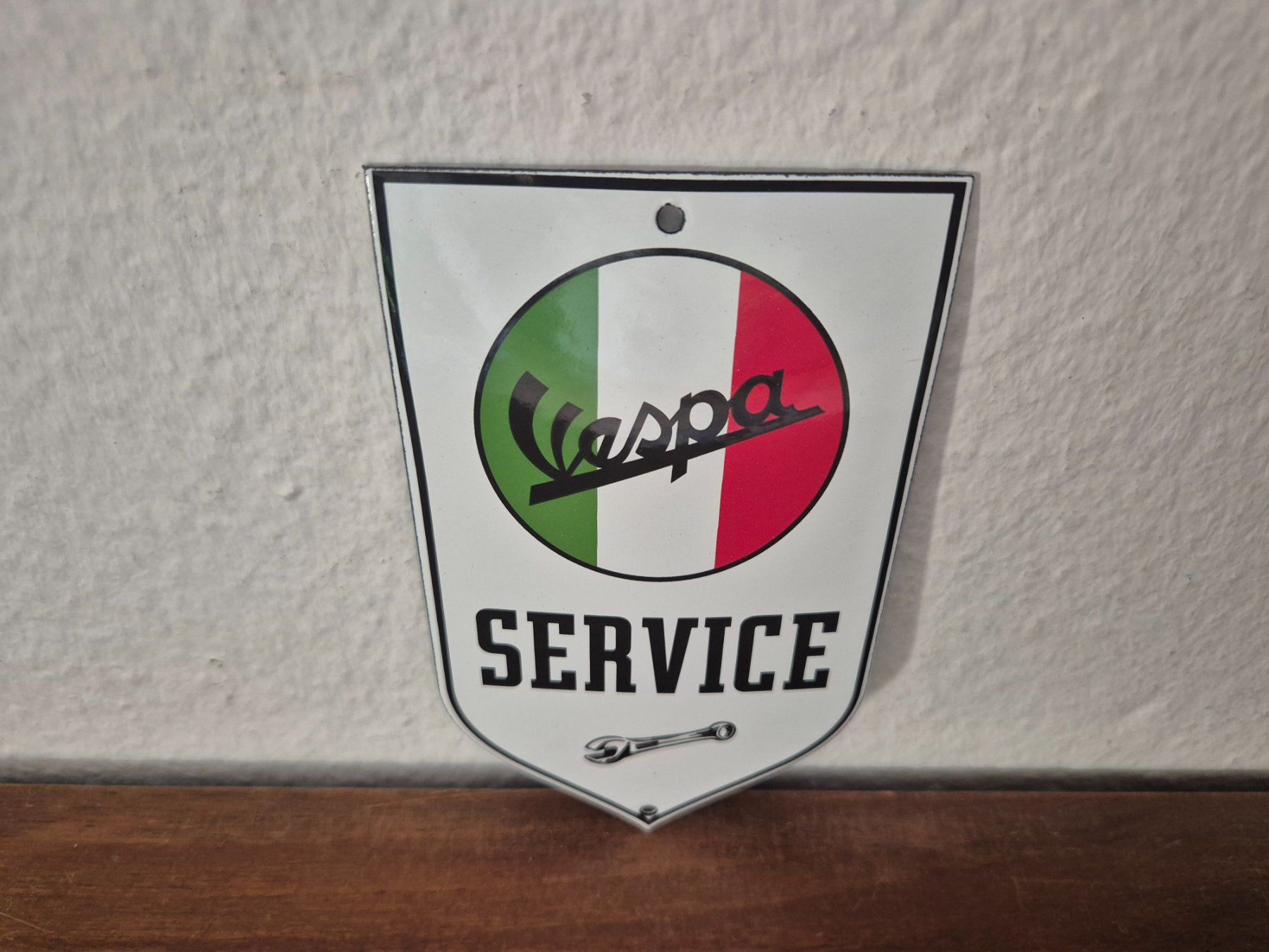 Vespa Insegne: Emailschild Vespa Roller Service Werkstatt Emaille Schild – Nuovo (secondo la descrizione) da Schaffhausen venduto da pfanis09 2