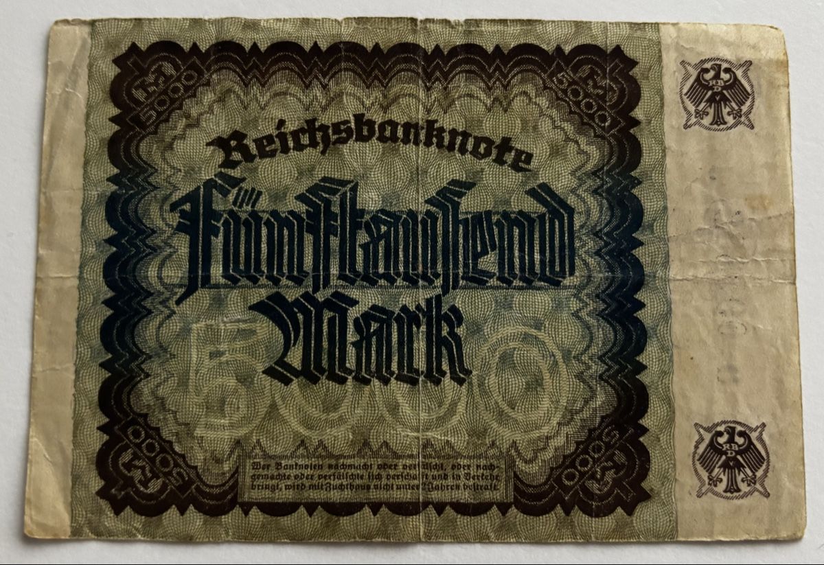 Banconote: Deutschland 5000 Mark 1922 – Usato da Algetshausen venduto da Carrhard 1