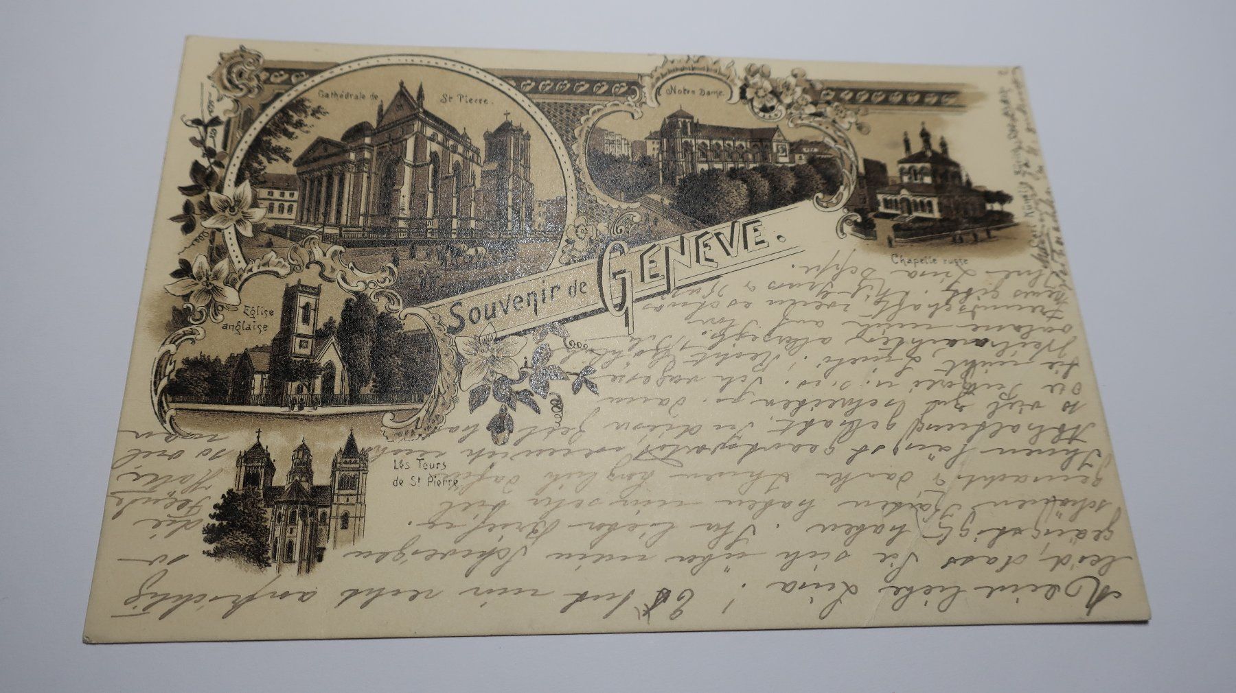 Ansichtskarten: Souvenir de Genève  1899 – Gebraucht aus Cormoret von Pascalll2001 1