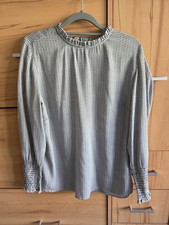 Elegante luftige Pflegeleichte Bluse Schwarz/Weiß Gr.40/42