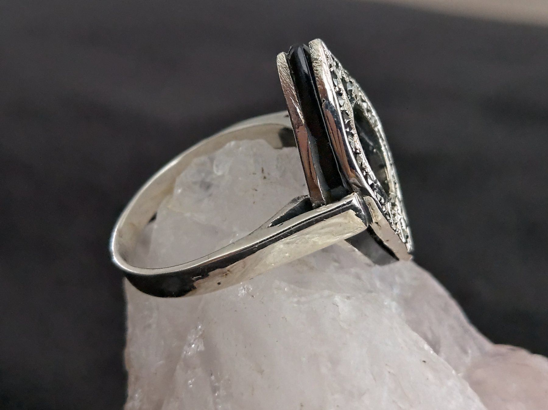 Anelli: Ring Silber 925 mit schwarzem Stein – Usato da Istighofen venduto da Ringparadies 1