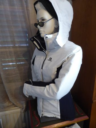 SALOMON Ski & Snowboardjacke Gr. XS  * weiss/schwarz