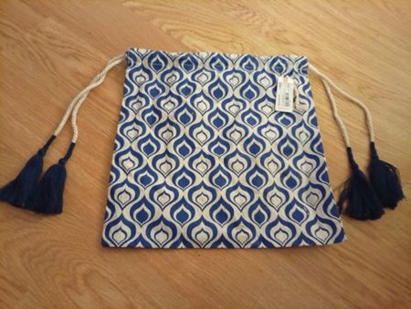 Claro Geschenkbeutel Baumwolle blau weiss Grösse M neu