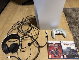 Playstation 5 Disc version mit Spielen und Kopfhörer