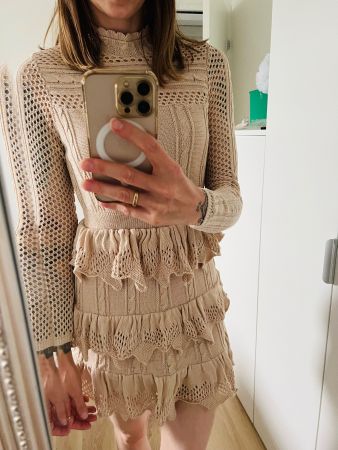 Beige Freizeitkleid