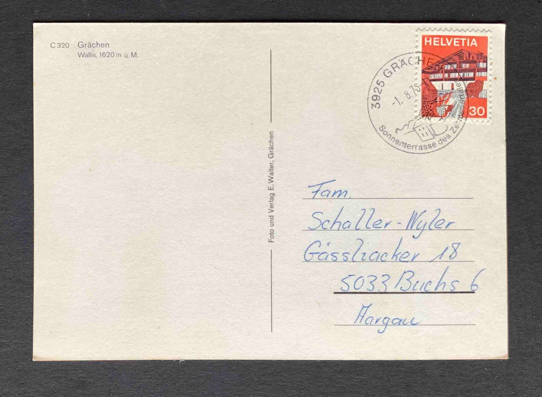 Cartoline postali: AK Feriengrüsse aus Grächen – Usato da Goldau venduto da artelier1 1