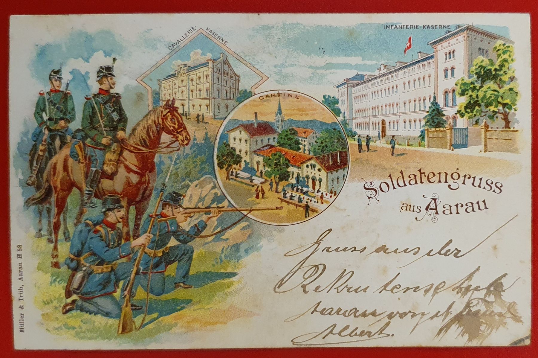 Cartoline postali: Soldatengruss aus Aarau 1902 – Usato da Kreuzlingen venduto da Rschweiz1