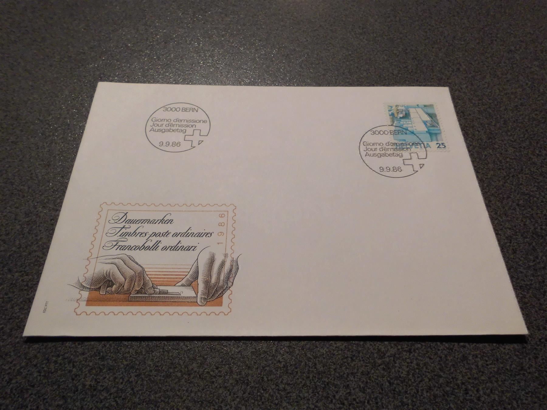 Alle Briefmarken: Dauermarken 09.09.86, Fr. 0.25 – Gebraucht aus Zürich von abraxas1291