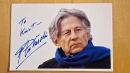 Roman Polanski, Original Autogramm auf Foto in Farbe
