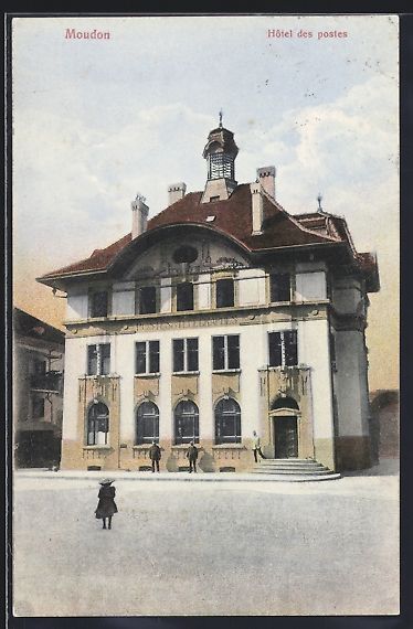 Cartoline postali: AK Moudon, Hotel des postes, 1911 – Usato da Berlin venduto da bartko-reher