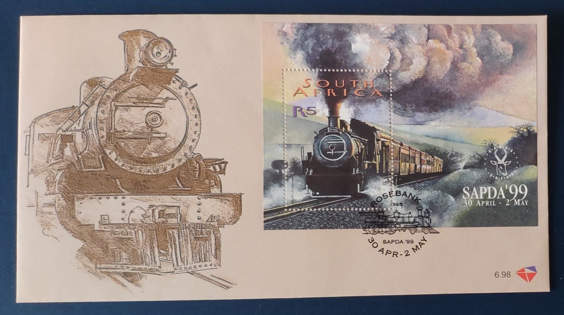 Tutti i francobolli: Eisenbahn FDC Südafrika 1999 SPADA – Usato da Volketswil venduto da Spacepanda