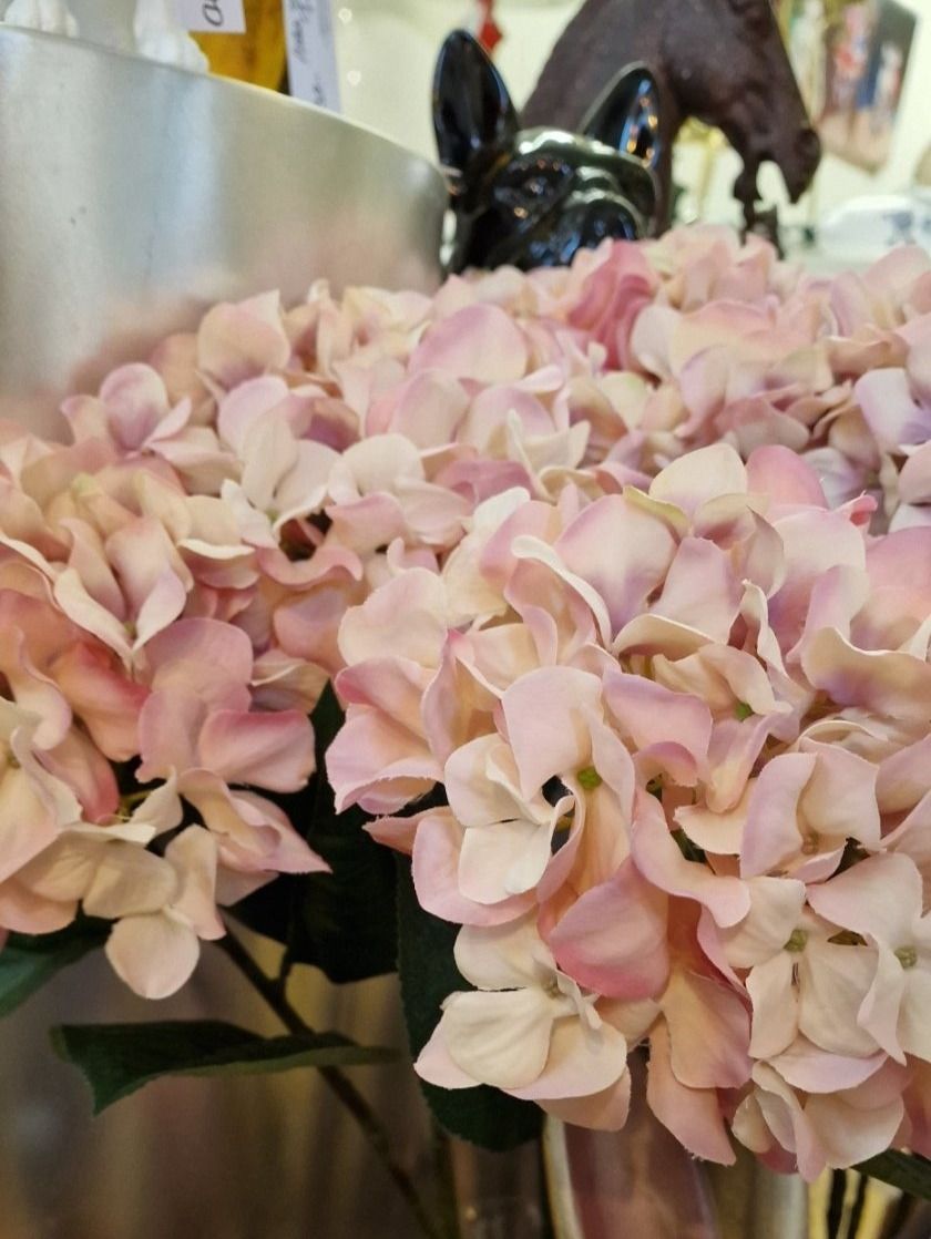 Piante & sementi: Deko Blume Rosa Hortensie mit Blättern – Nuovo e nell'imballaggio originale da Schaffhausen venduto da AtelierPudesco 2