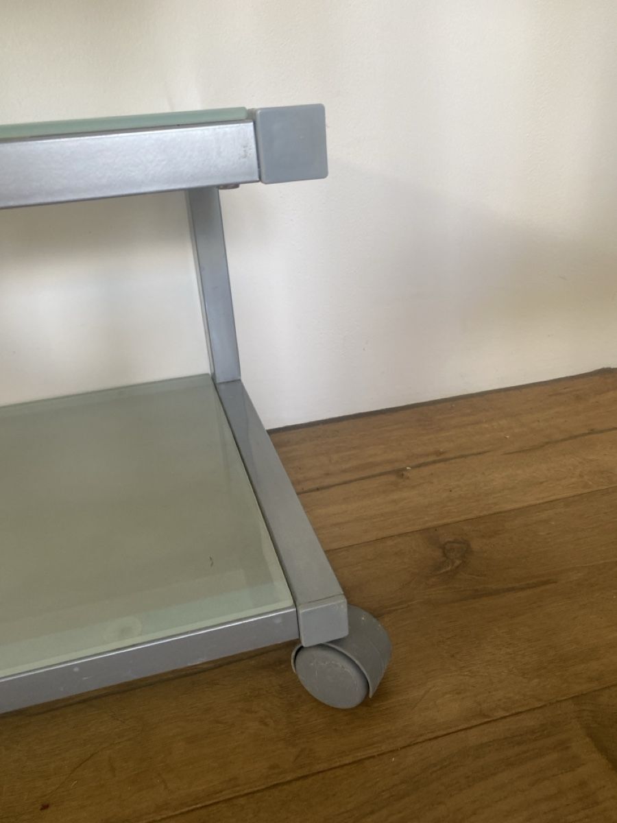 Mobili TV: Modernes Fernsehtisch silberner Rahmen, Glasplatten  – Usato da Stallikon venduto da hexe14 3