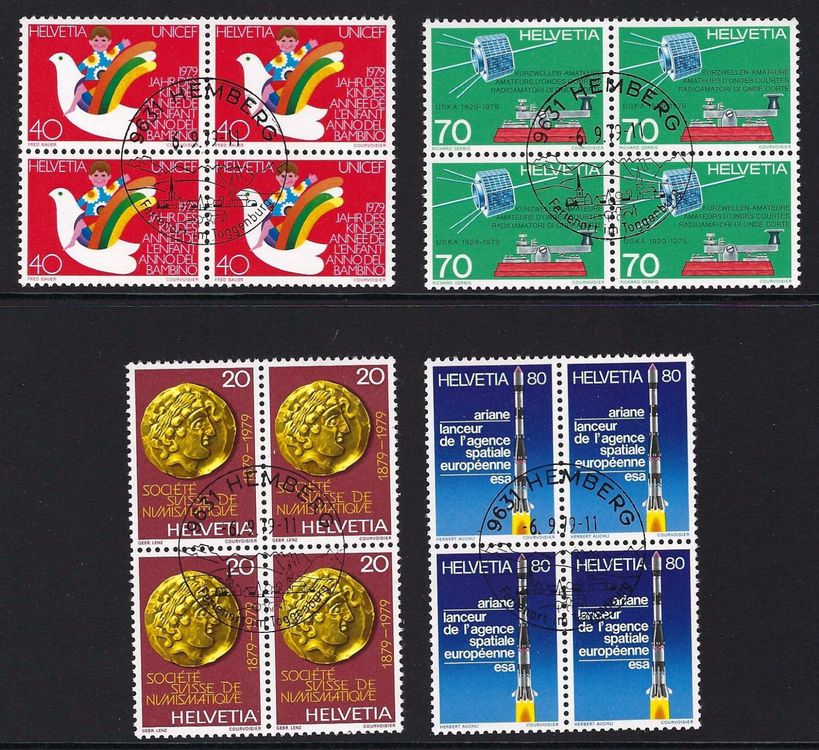 1979 kompletter Satz Werbemarken II 4er-Blocks 632-635 ET ʘ (Gebraucht ...