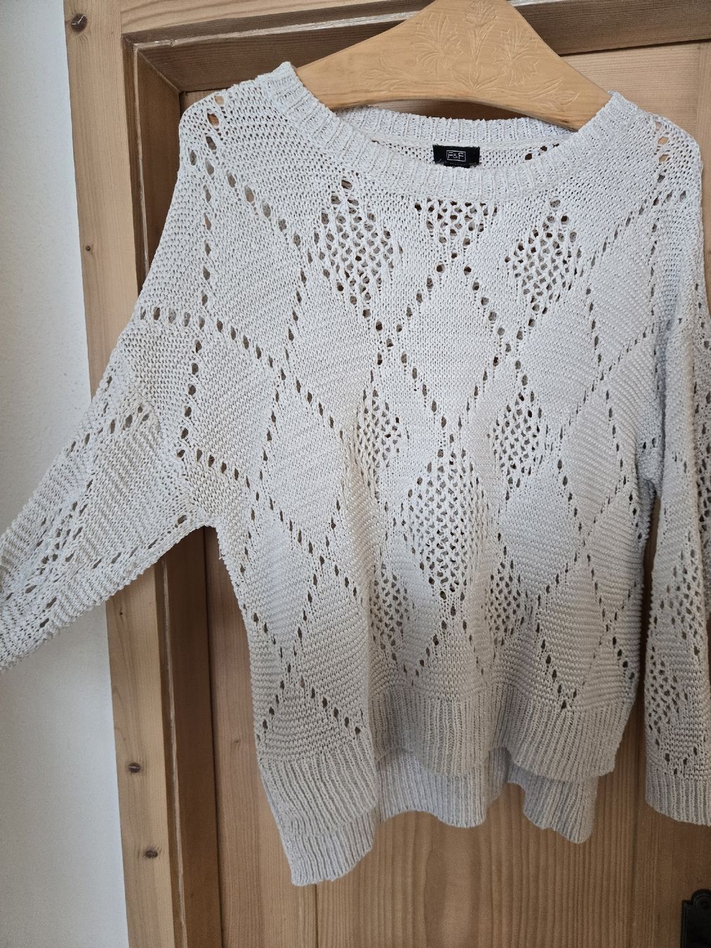 Pullover & Sweatshirts: Damen Sommer "Strick"pullover weiss - Grösse 42/L – Gebraucht aus Unterterzen von elebo 1