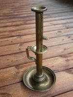 grosser antiker Biedermeier-Kerzenständer mit runder Schale