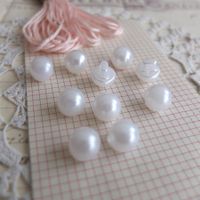 10 Knöpfe weiss boutons perle Shabby Chic blanc bouton