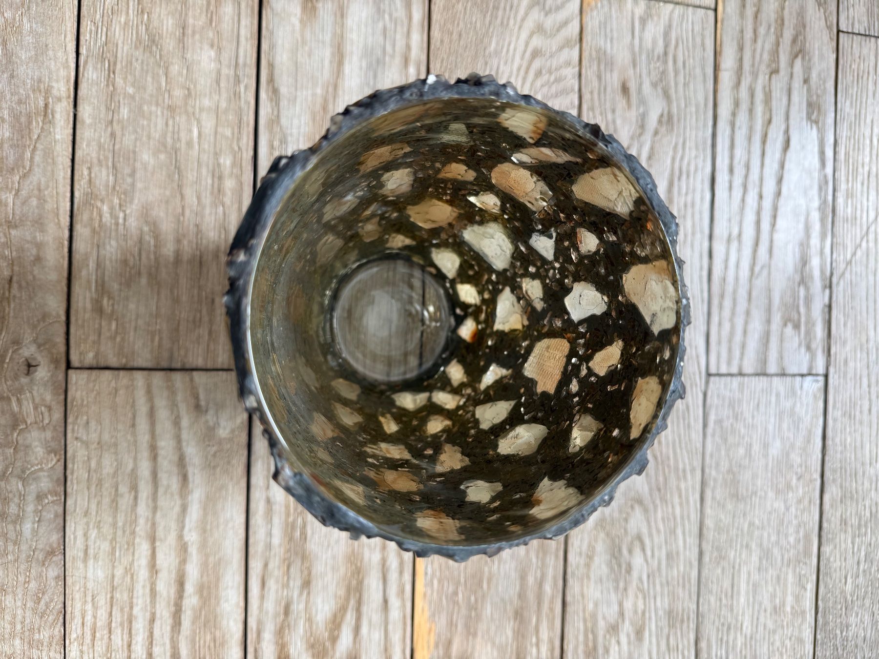 Portacandele: Windlicht oder Vase mit Glasmosaik, Vintage – Usato da Luzern venduto da Mamutpe 2