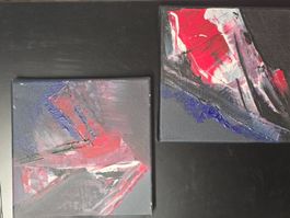 2 Originalgemälde auf Leinwand 20x20 cm, Unikat!!!