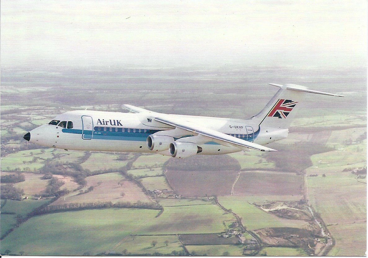 Cartoline postali: AirUK BAe 146-300 G-UKHP – Nuovo e nell'imballaggio originale da Thun venduto da Abigboss