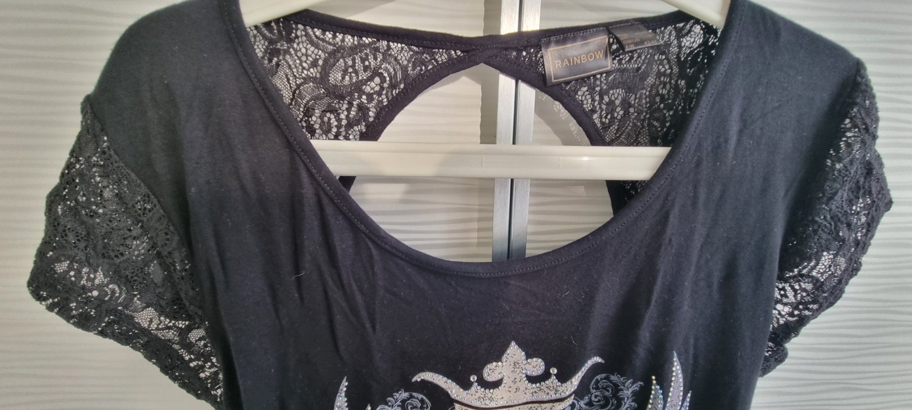 Rainbow Top: RAINBOW Oberteil mit Spitze und Print gr.40/42 – Nuovo (secondo la descrizione) da Grossdietwil venduto da GNOM313 1