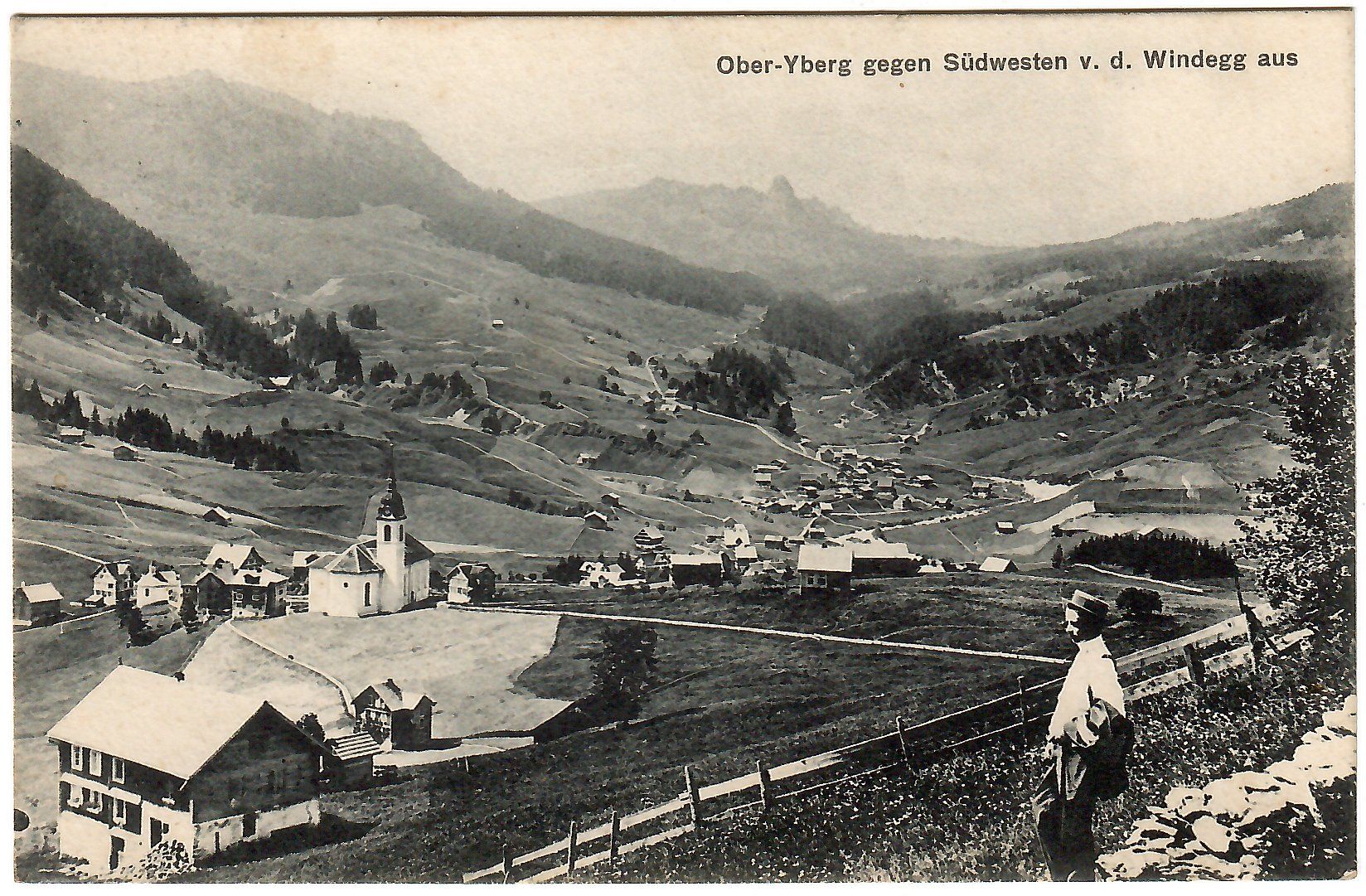 Ansichtskarten: Ansichtskarte  Ober-Yberg  von der Windegg aus – Gebraucht aus Kerns von etma3
