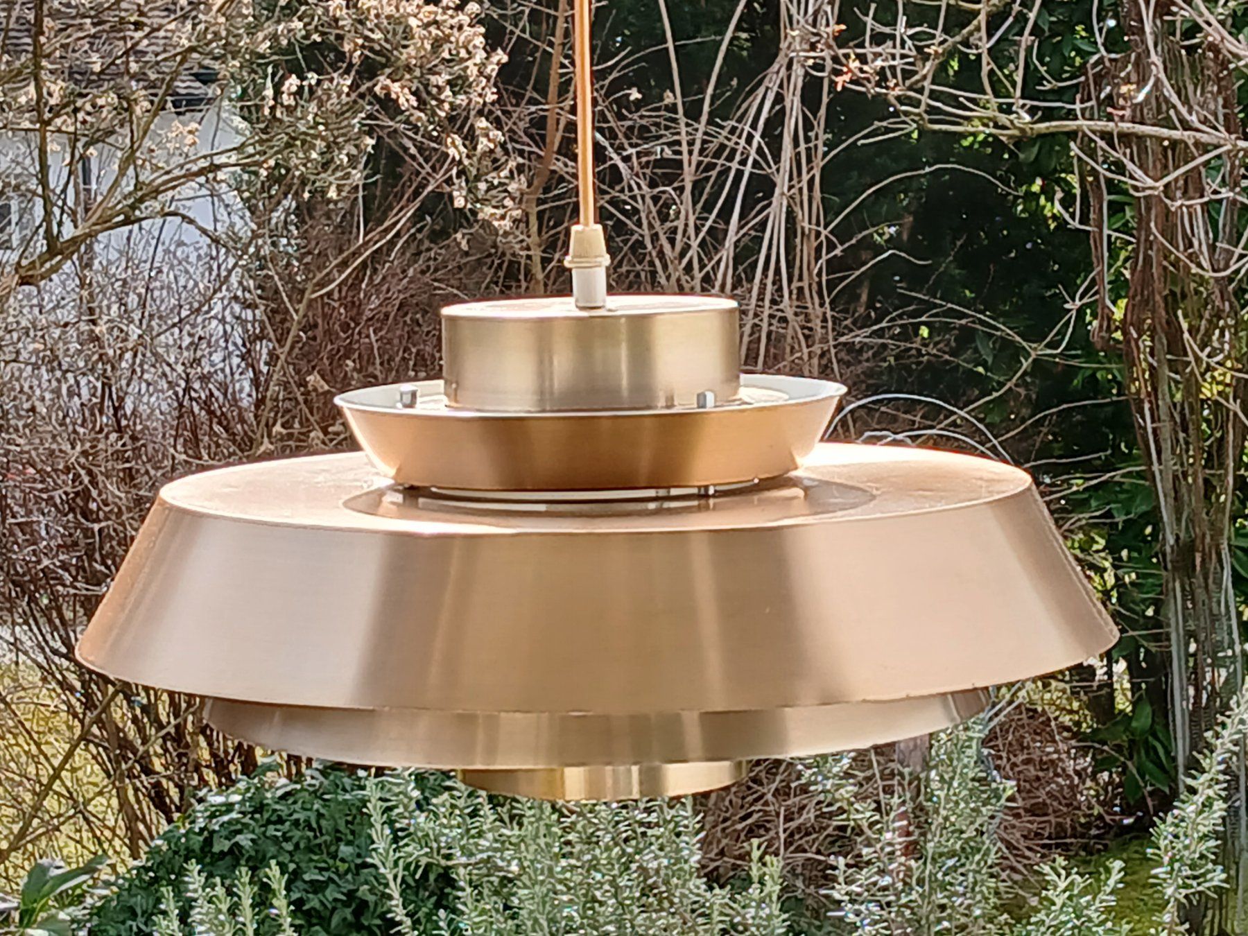 Lampadari & plafoniere: Deckenleuchte 60er, Dänisch Design, Gold/Weiss – Usato da Zumikon venduto da Vollvintage 4